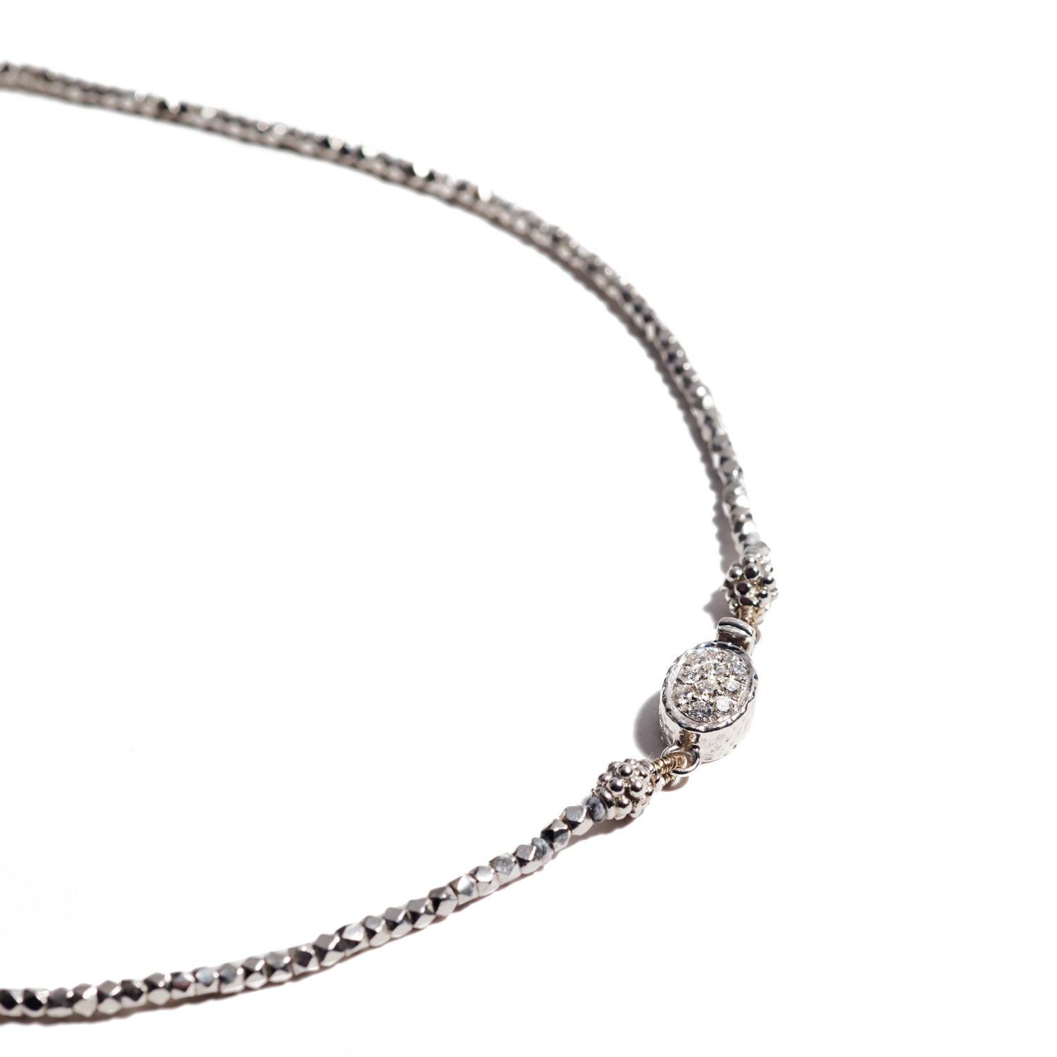 White Gold & Diamond Briolette Necklace