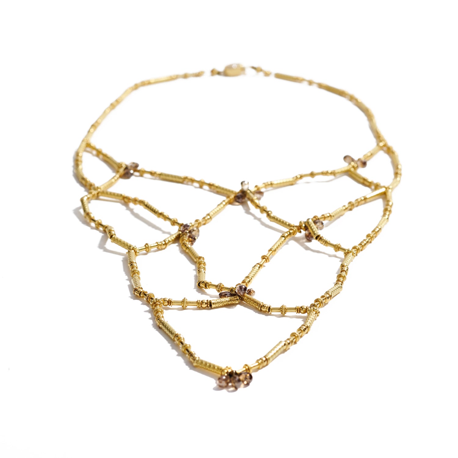 Gold & Brown Diamond Briolette Necklace