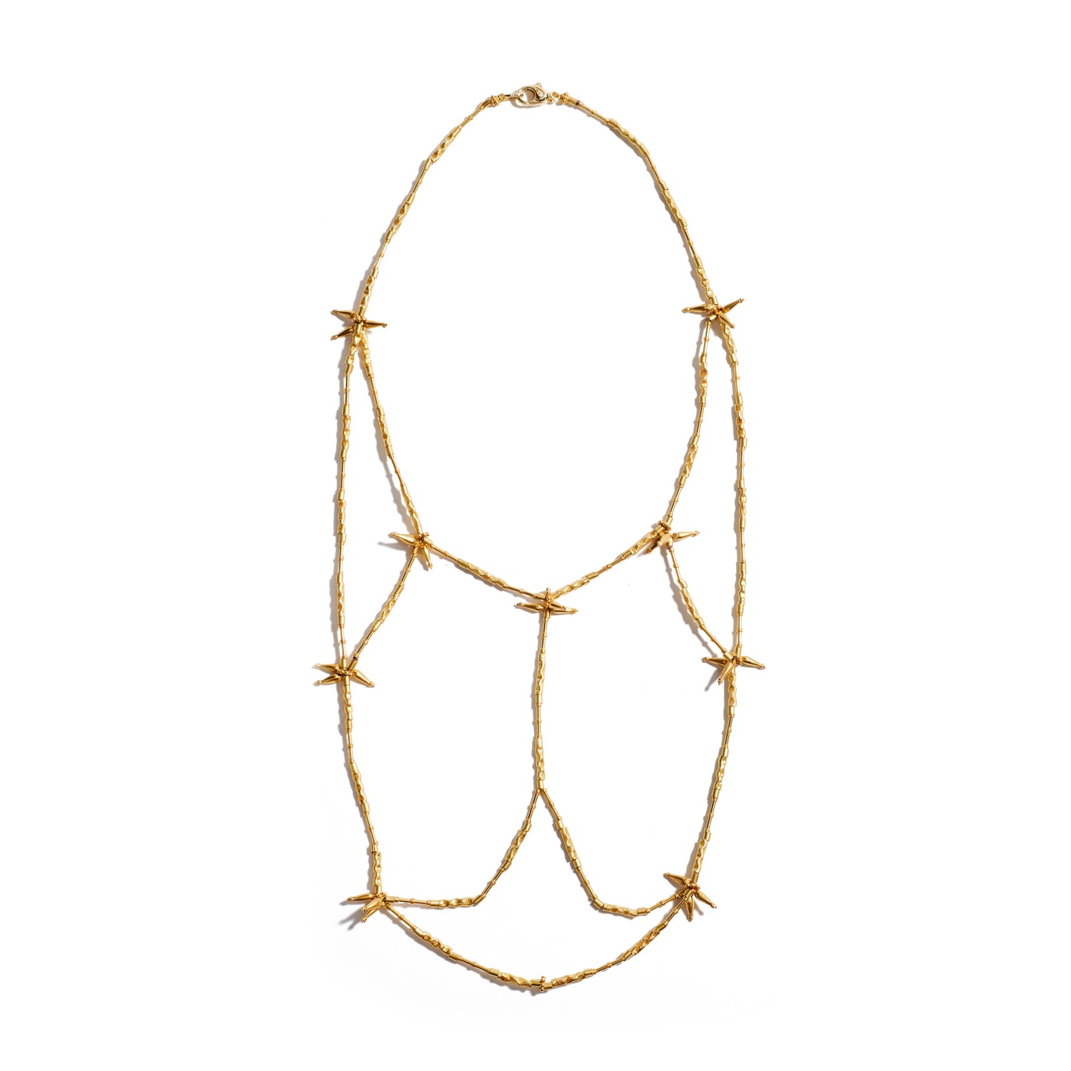 Gold Woven Bib Necklace