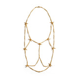 Gold Woven Bib Necklace