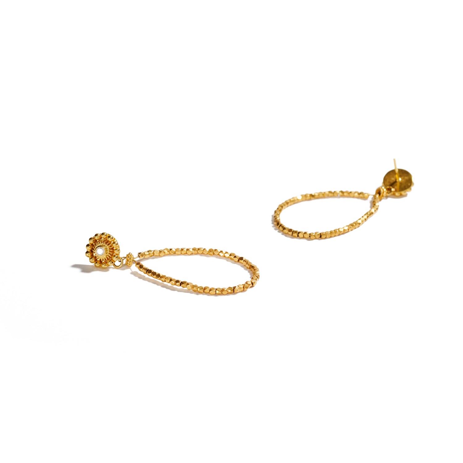 Gold Teardrop Loop Earrings