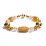 Golden Opal, Pearl, and Gold Bracelet