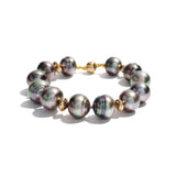 Tahitian Circle Pearls and Gold Bracelet