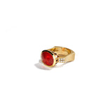 Fire Opal and Diamond Ring