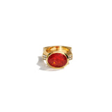 Fire Opal and Diamond Ring